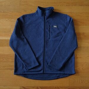 LL Bean Mens XL Regular Navy Blue Fleece Zip Up Jacket